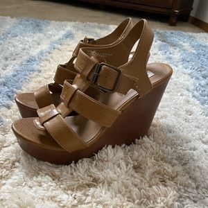 Brown wedge shoes